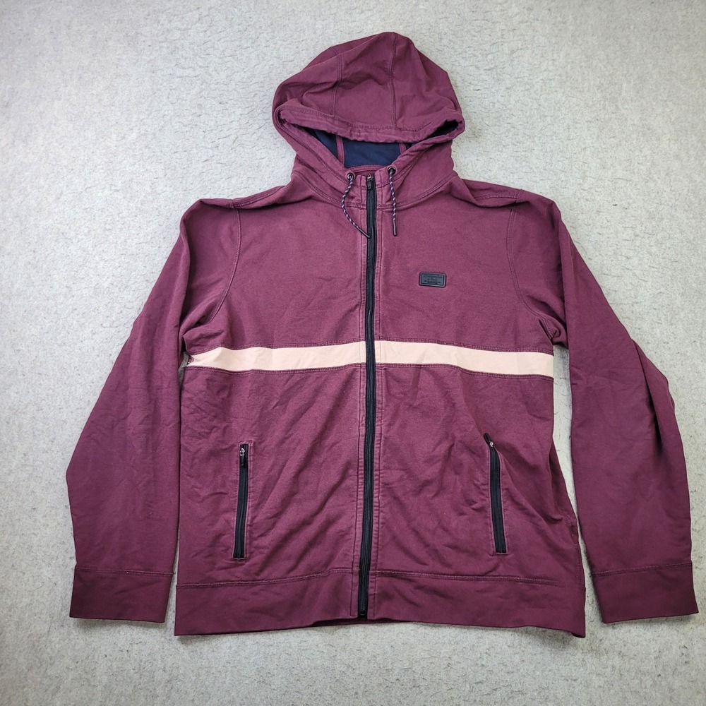 Abercrombie Fitch Full Zip Hoodie Sweatshirt Mens XL Maroon Hooded Pockets - Picture 1 of 7